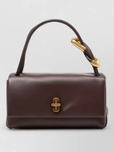 Marc Jacobs Mini Dual Top Handle Leather Purse In Brown