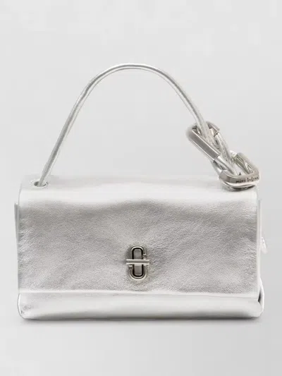 Marc Jacobs Mini Dual Top Handle Leather Shoulder Bag In White