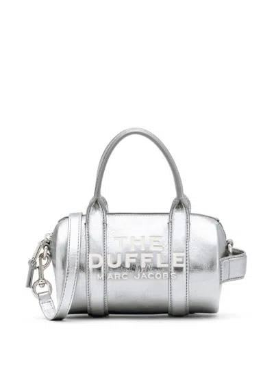 Marc Jacobs Mini Duffle Metallic Tote Bag In Silver