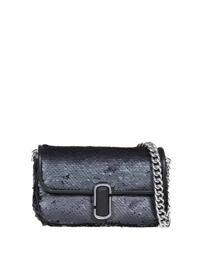 Marc Jacobs Mini Fabric Bag With Sequins And Logo In Black