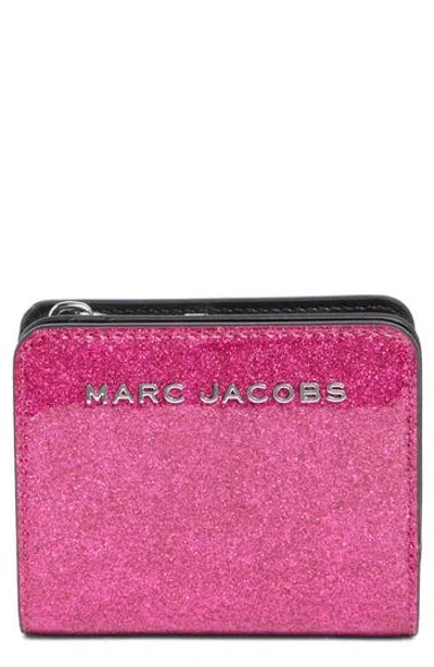 Marc Jacobs Mini Glitter Compact Wallet In Lipstick