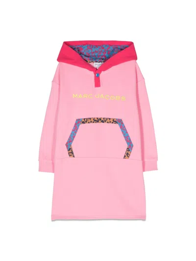 Marc Jacobs Mini Hooded Dress For Girls In Pink