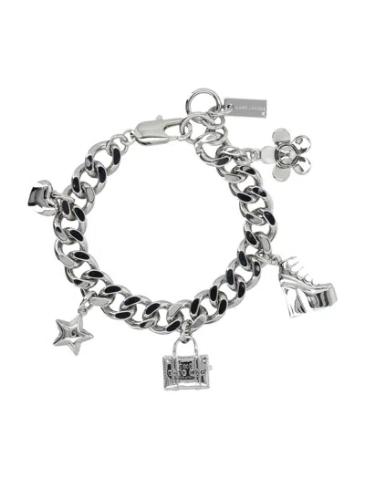 Marc Jacobs Mini Icon Charm Bracelet In Silver