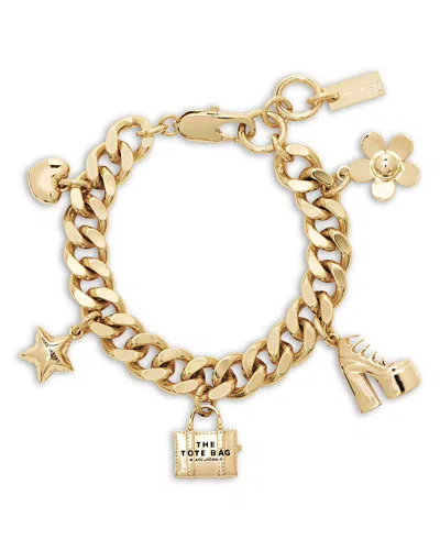 Marc Jacobs Mini Icon Charm Bracelet In Gold