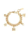 Marc Jacobs The Mini Icon Charm Bracelet In Light Antique Gold