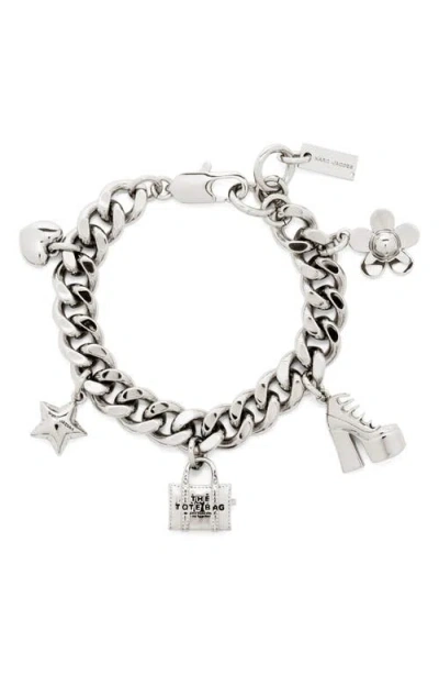 Marc Jacobs Mini Icon Charm Bracelet In Silver