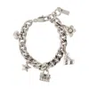 Marc Jacobs Mini Icon Charm Bracelet In Silver