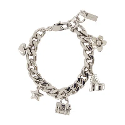 Marc Jacobs Mini Icon Charm Bracelet In Silver
