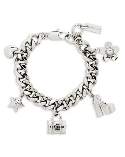 Marc Jacobs Mini Icon Charm Bracelet In Silver