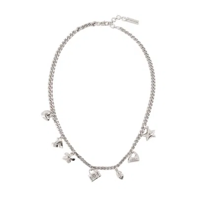 Marc Jacobs Mini Icon Charm Necklace In Silver