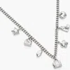 Marc Jacobs Small Icon Charm Necklace In Light Antique Silver