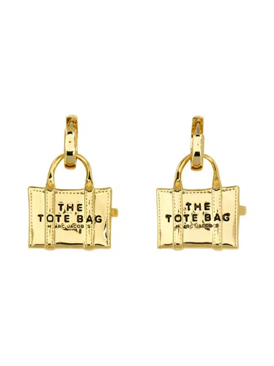Marc Jacobs Mini Icon Earrings The Tote Bag In Gold