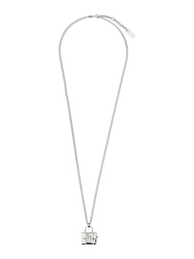 Marc Jacobs Mini Icon Necklace "the Tote Bag" In Metallic