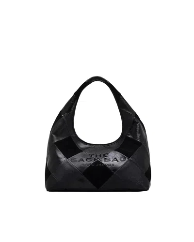 Marc Jacobs The Sack Panelled Suede And Leather Shoulder Bag In Black