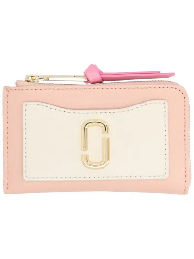 Marc Jacobs Mini Leather Card Case Wallet In Pink