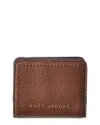 Marc Jacobs Mini Leather Compact Wallet In Brown