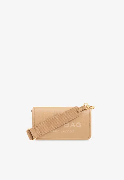 Marc Jacobs Mini Leather Crossbody Bag In Sand