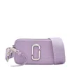 Marc Jacobs Mini Leather Snapshot Crossbody Bag In Purple