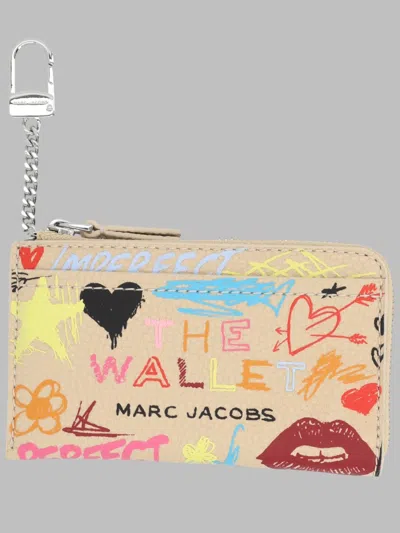 Marc Jacobs Mini Leather Wallet In Sand