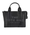 Marc Jacobs Grainy Leather Small Tote With Adjustable Shoulder Strap In Black