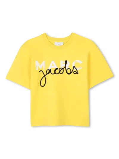 Marc Jacobs Mini Logo-printed Short Sleeve T-shirt For Boys In Yellow