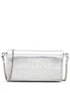 Marc Jacobs Metallic Silver Leather Foldover Bag With Chain-link Strap In Argento