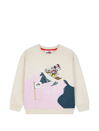 Marc Jacobs Mini Mickey Mouse Graphic Print Cotton Crewneck Sweatshirt In Neutral