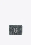 Marc Jacobs Mini Monogram Denim Compact Wallet In Blue