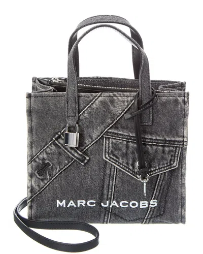 Marc Jacobs Mini Pieced Denim Bold Grind Tote In Black