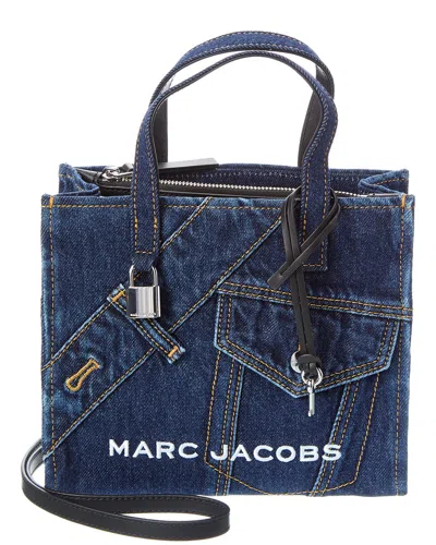 Marc Jacobs Mini Pieced Denim Bold Grind Tote In Blue
