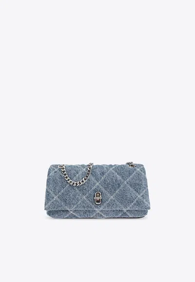Marc Jacobs Mini Quilted Denim Dual Chain Shoulder Bag In Blue