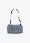 Marc Jacobs Mini Quilted Denim Dual Shoulder Bag In Blue