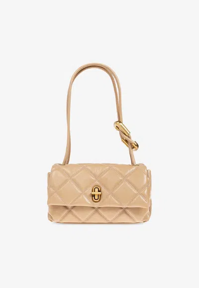 Marc Jacobs Mini Quilted Dual Shoulder Bag In Sand