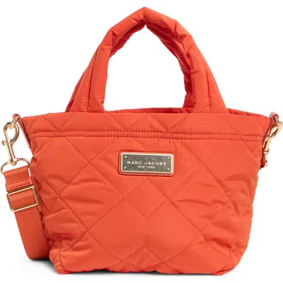 Marc Jacobs Mini Quilted Nylon Tote In Orange