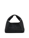 Marc Jacobs Grained Black Leather Handbag With Embossed Logo In Black