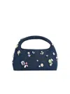 Marc Jacobs Denim Mini Sack Handbag With Embellished Design In Blue
