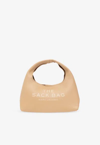 Marc Jacobs Mini Sack Leather Shoulder Bag In Beige