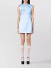 Marc Jacobs Mini Satin Dress Round Neckline In Blue