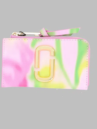 Marc Jacobs Mini Stamped Leather Wallet, 8 Cm X 13 Cm X 2 Cm In Multicolour