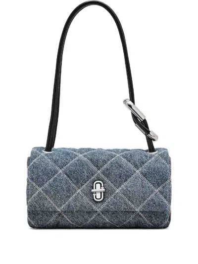 Marc Jacobs Mini The Quilted Denim Shoulder Bag In Blue