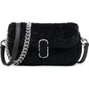 Marc Jacobs Mini The Teddy J Marc Faux Fur Shoulder Bag In Black