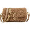 Marc Jacobs Mini The Teddy J Marc Faux Fur Shoulder Bag In Camel