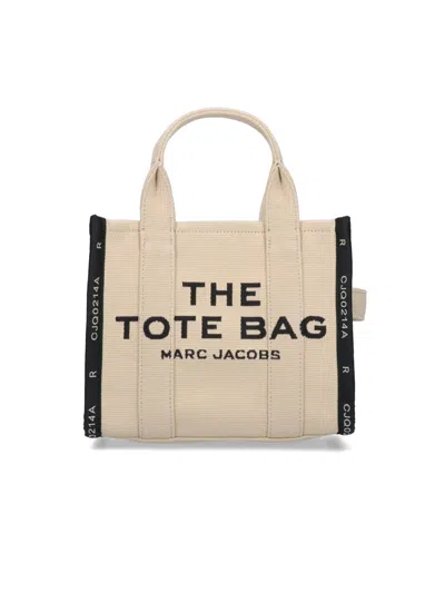 Marc Jacobs Mini The Jacquard Tote Bag In Beige