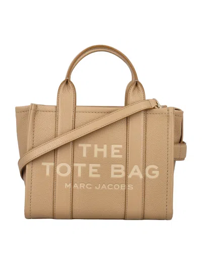 Marc Jacobs Mini Tote Handbag In Premium Grained Leather With Detachable Strap In Brown