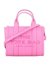 Marc Jacobs Mini Tote In Soft Cow Leather With Bold Lettering In Pink