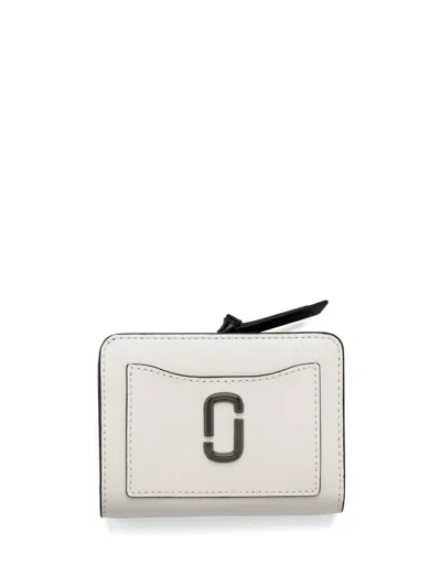 Marc Jacobs 'mini' White Shiny Leather Wallet In Gray