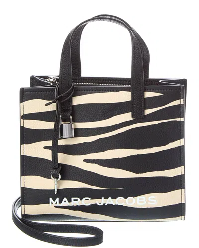 Marc Jacobs Mini Zebra Bold Grind Leather Tote In Black