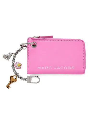 Marc Jacobs Mini Zip Wallet With Pendant In Pink