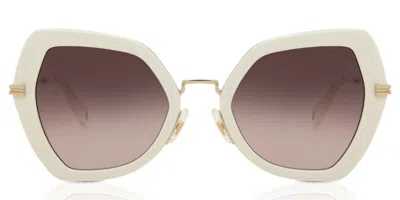 Marc Jacobs Mj 1078/s Szj/ha Women's Sunglasses White Size 52 In Gold