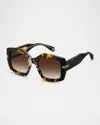 Marc Jacobs Mj 1109s Acetate Rectangle Sunglasses In Havana/brown Sf